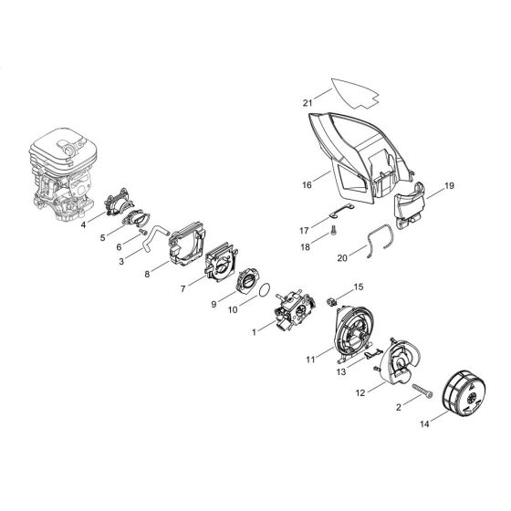 Air Cleaner, Carburettor for Shindaiwa 451S Chainsaw