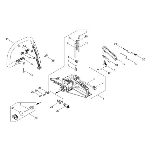 Handle for Shindaiwa 451S Chainsaw