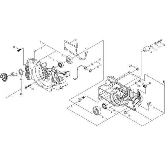 Crankcase for Shindaiwa 452S Chainsaw