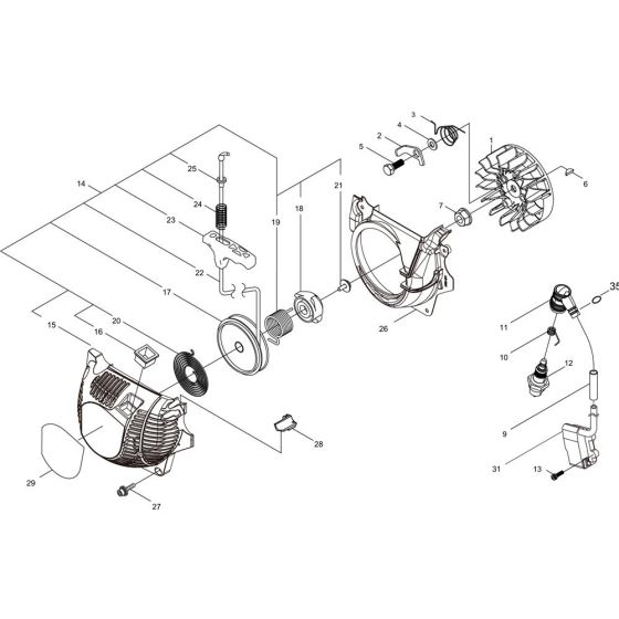 Starter, Magneto for Shindaiwa 452S Chainsaw