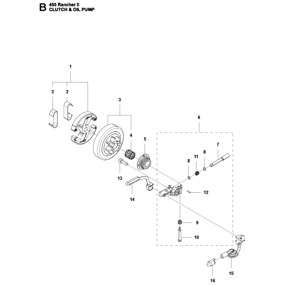 Clutch & Oil Pump Assembly For Husqvarna 455 Rancherii Chainsaw