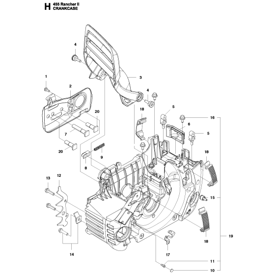 Crankcase Assembly For Husqvarna 455 Rancherii Chainsaw