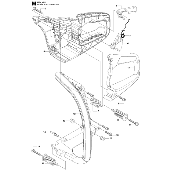 Handle & Controls Assembly For Husqvarna 455e Chainsaw