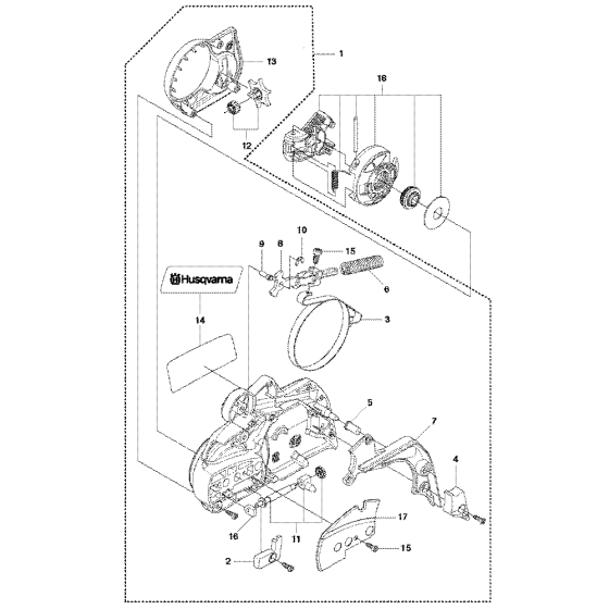 Chain Brake Assembly For Husqvarna 455e Rancherii Chainsaw