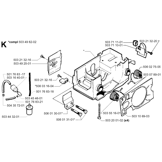 Crankcase Assembly For Husqvarna 49 Chainsaw