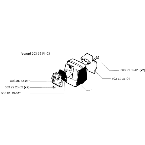 Muffler Assembly For Husqvarna 49 Chainsaw