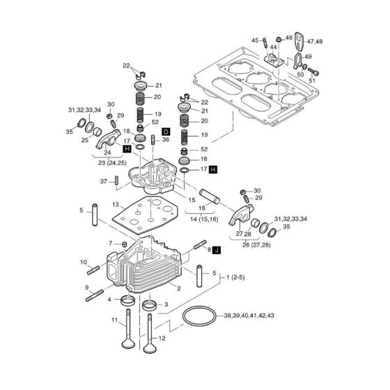 Cylinder Head Assembly for Hatz 4L40 Diesel Engine