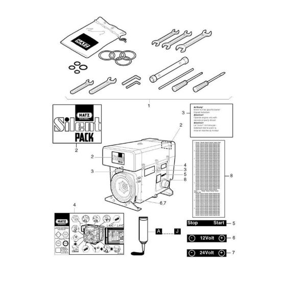 Accessories Assembly for Hatz 4L40 Diesel Engine