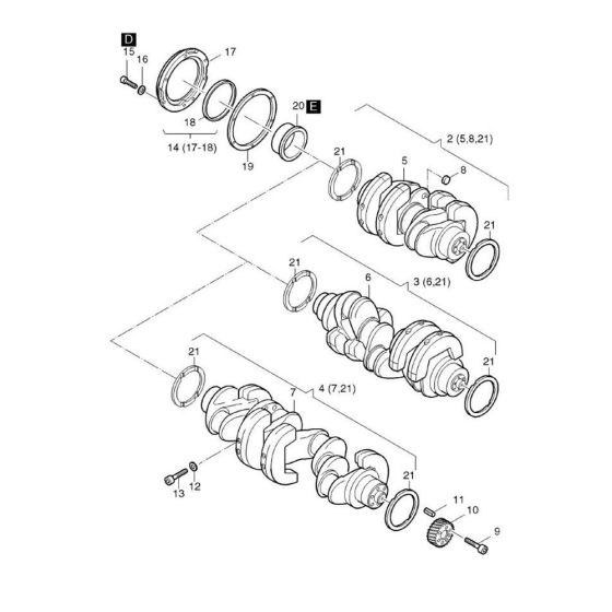 Crankshaft Assembly for Hatz 4L40 Diesel Engine