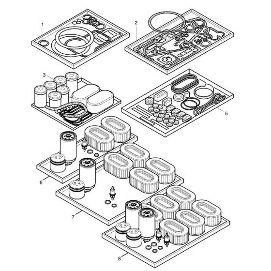 Spare Parts Kit Assembly for Hatz 4L42C Diesel Engines