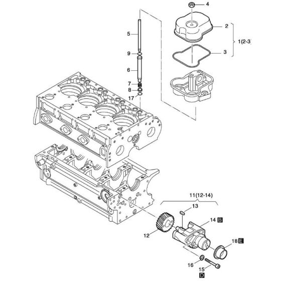 Cover Cylinder Head Assembly for Hatz 4L42C Diesel Engines