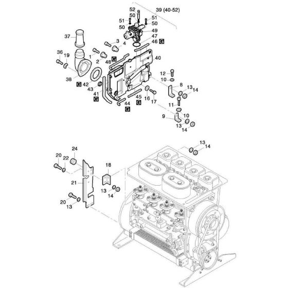 Air Ducting-1 Assembly for Hatz 4L42C Diesel Engines