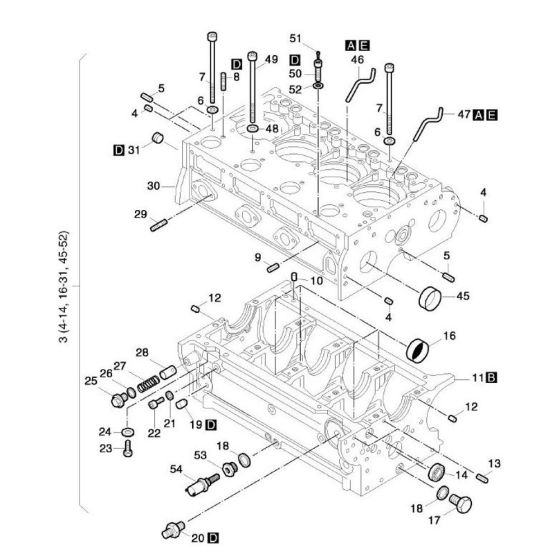 Crankcase Assembly for Hatz 4L42C Diesel Engines