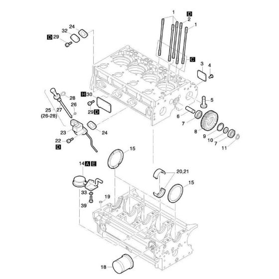 Crankcase-1 Assembly for Hatz 4L42C Diesel Engines