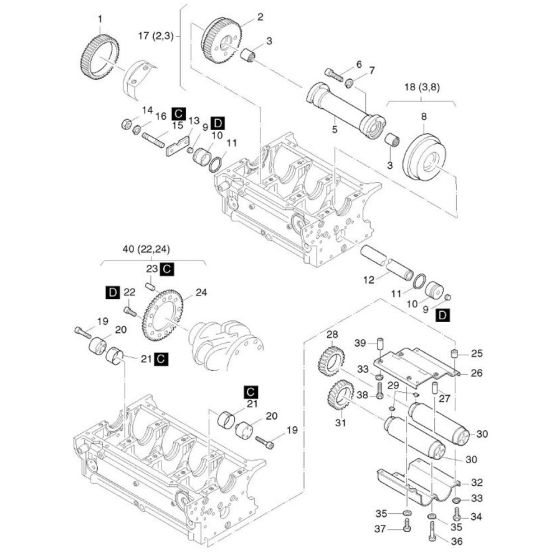 Compensation of Masses Assembly for Hatz 4L43C Diesel Engines