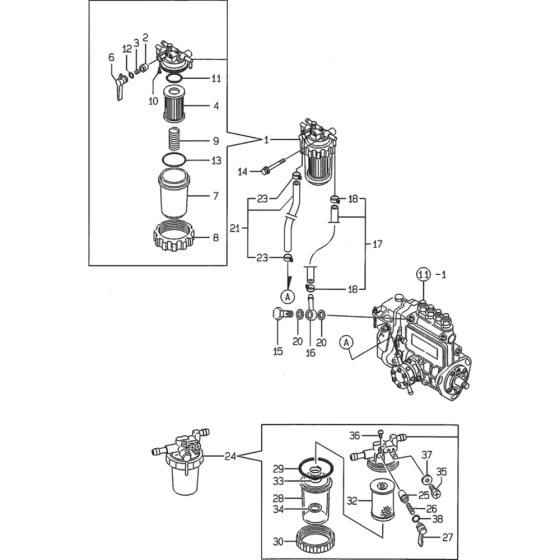 Fuel Line Assembly for Yanmar 4TNE84 Engine