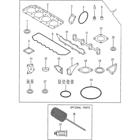 Gasket Set Assembly for Yanmar 4TNE84 Engine