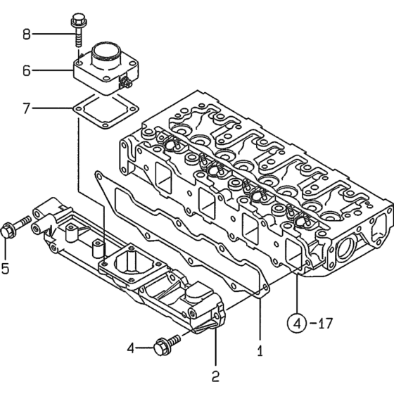 Suction Manifold Assembly for Yanmar 4TNE84 Engine