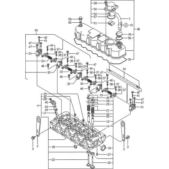 Cylinder Head and bonnet Assembly for Yanmar 4TNE84T Engine