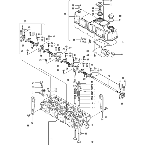 Cylinder Head and Bonnet Assembly for Yanmar 4TNV84-KWA Engine