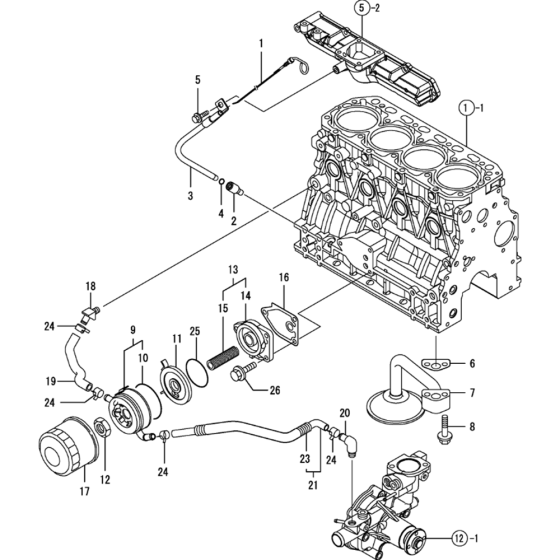 Oil System Assembly for Yanmar 4TNV84T-MWA Engine