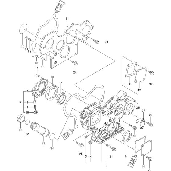 Gear Housing Assembly for Yanmar 4TNV84T-XWA  Engine