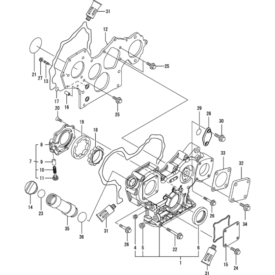 Gear Housing Assembly for Yanmar 4TNV88-KWA(2) Engine