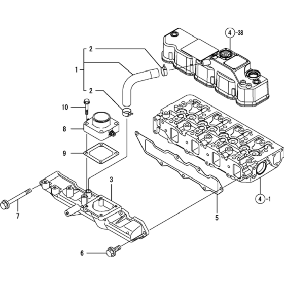 Suction Manifold Assembly for Yanmar 4TNV88-KWA(2) Engine