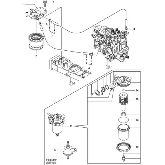 Fuel Line Assembly for Yanmar 4TNV88-QTB Engine