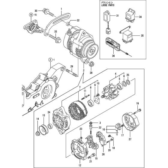 Generator Assembly for Yanmar 4TNV88-QTB Engine