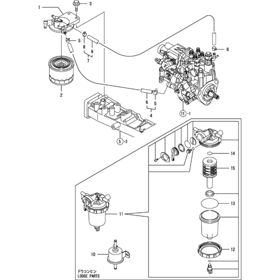 Fuel Line Assembly for Yanmar 4TNV88-QTBZ Engine