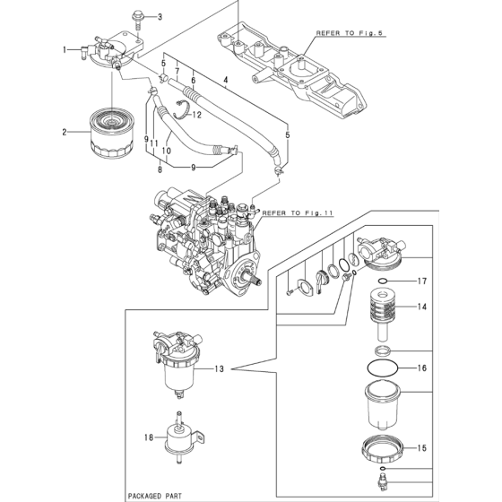 Fuel Pipe Assembly for Yanmar 4TNV88-XWA Engine