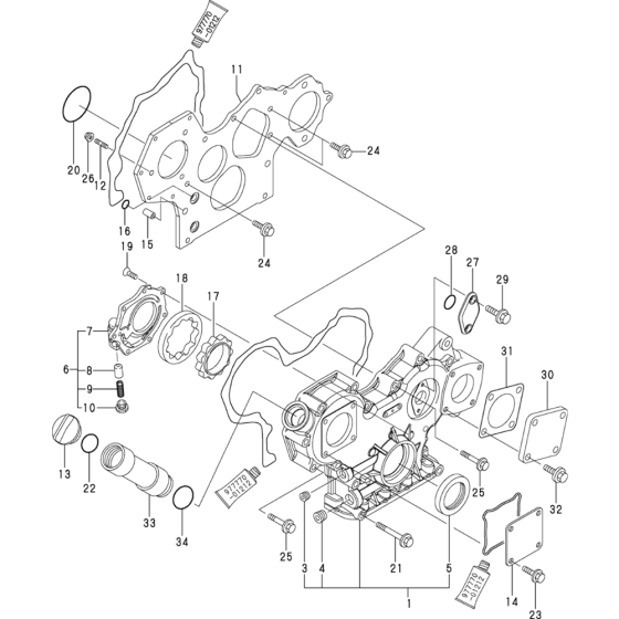 Gear Housing Assembly for Yanmar 4TNV88-XWA Engine