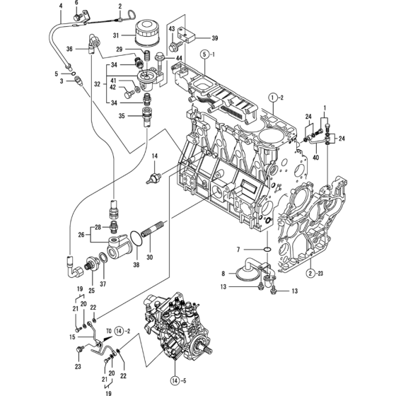 Oil System-2 Assembly for Yanmar 4TNV98-VTBZ Engine