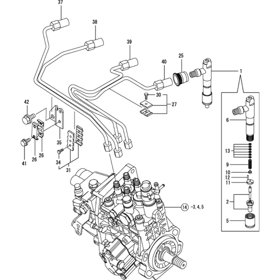 Fuel Injection Valve Assembly for Yanmar 4TNV98-VTBZ Engine