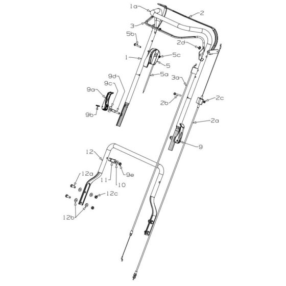 Upturned Handle Assembly for Masport 500 20" (2010) Mower