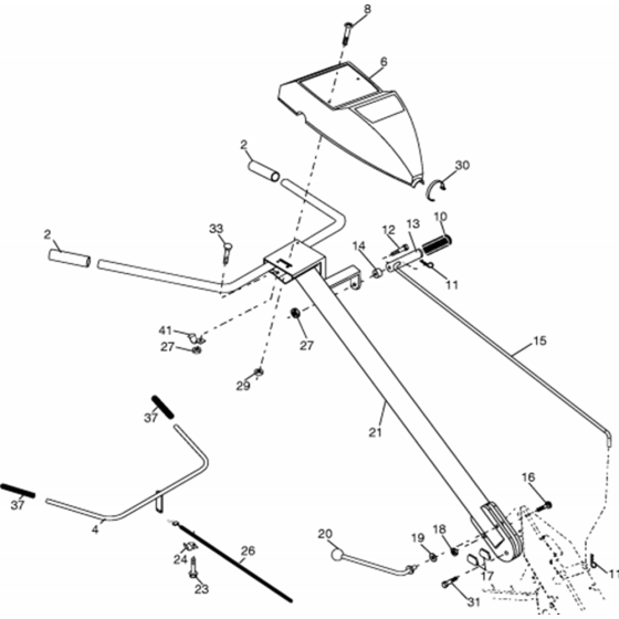 Handle & Controls Assembly for Husqvarna 500 RTT Cultivator/Tiller