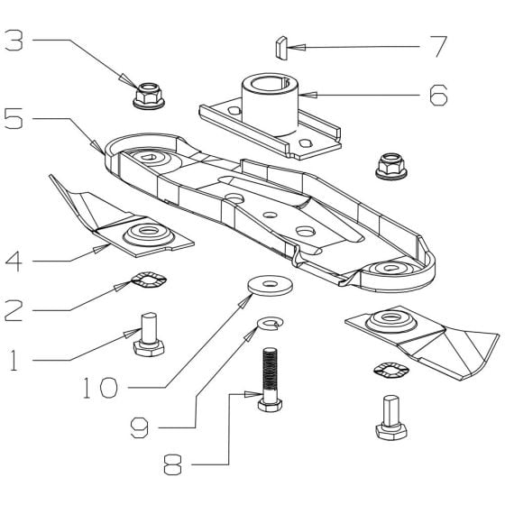 Blade (460mm) Assembly for Masport 500AL (2011 Feb 479966) Mower