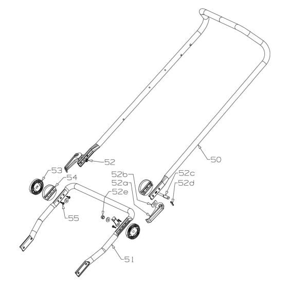 Handle (Type 2) Assembly for Masport 500AL (2011 Feb 479966) Mower