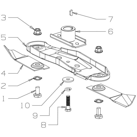 Blade (460mm) Assembly for Masport 500AL (2015 482948) Mower