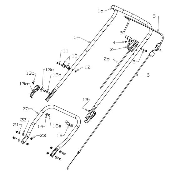 Handle Assembly for Masport 500AL (2015 482948) Mower