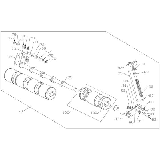 Front Roller Assembly for Masport 500 20" (2011 Nov 019091) Mower