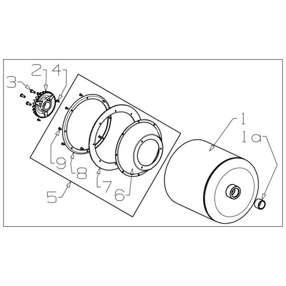 Roller Assembly for Masport 500 20" Golf (2016 Aug 019103) Mower