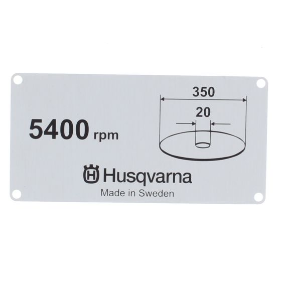 Label 14", Diam 20 mm for Husqvarna K30, K760 Disc Cutters - 506 28 41 12