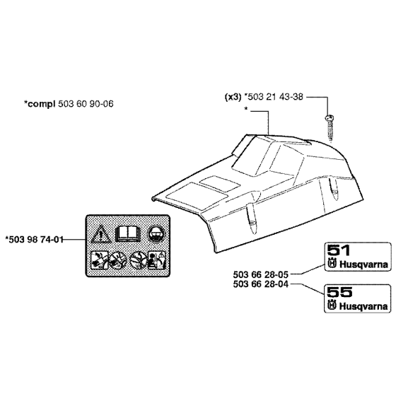 Cover Assembly For Husqvarna 51 Chainsaw 