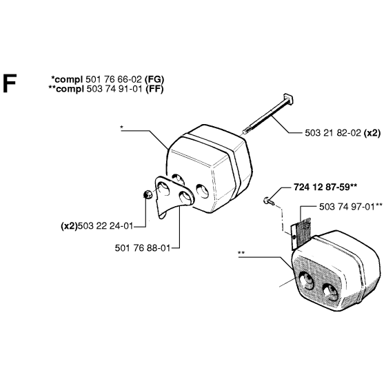 Muffler Assembly For Husqvarna 51 Chainsaw 