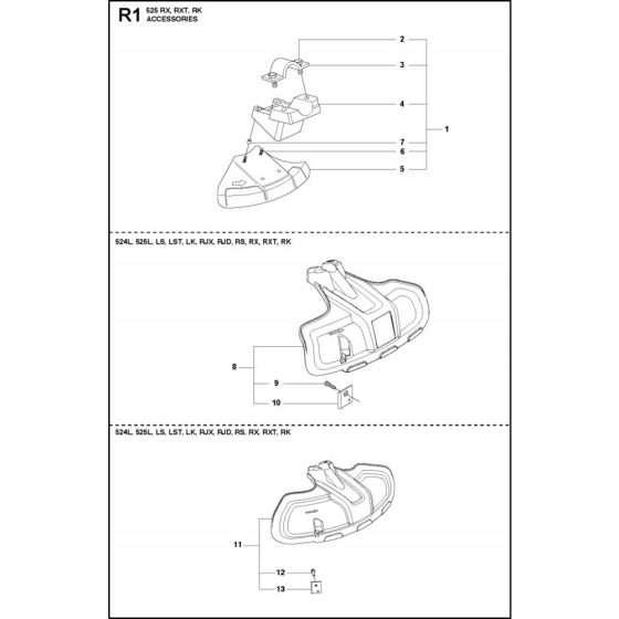 Accessories  for Husqvarna 524 L Trimmer/ Edgers