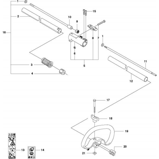 Shaft & Handle  for Husqvarna 524 LK Trimmer/ Edgers