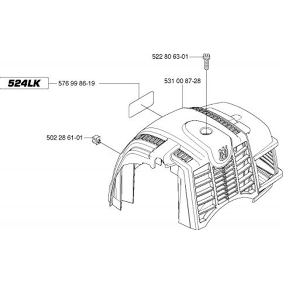 Cylinder Cover for Husqvarna 524 LK Trimmer/ Edgers