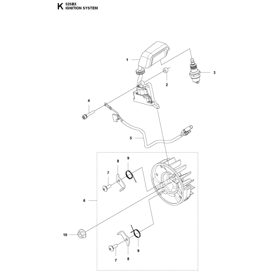 Ignition System Assembly for Husqvarna 525BX Leaf Blower